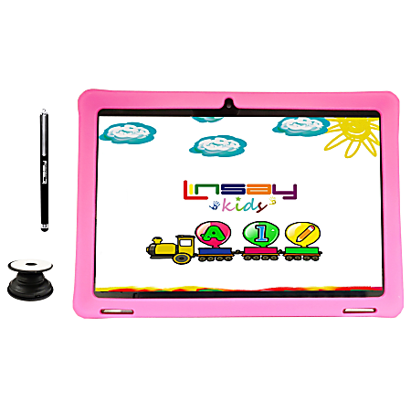 Linsay F10IPS Tablet, 10.1" Screen, 2GB Memory, 64GB Storage, Android 13, Kids Pink