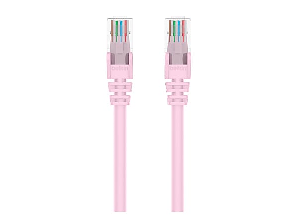 Belkin - Patch cable - RJ-45 (M) to RJ-45 (M) - 15.2 cm - 0.2 in - UTP - CAT 6 - molded, snagless, stranded - pink
