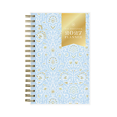 2027 Blue Sky Day Designer Alicia Blue Weekly/Monthly Planning Calendar, 3.625x6.125, Clear Pocket Cover, Safety Wirebound, Jan-Dec 2027, Qty 1