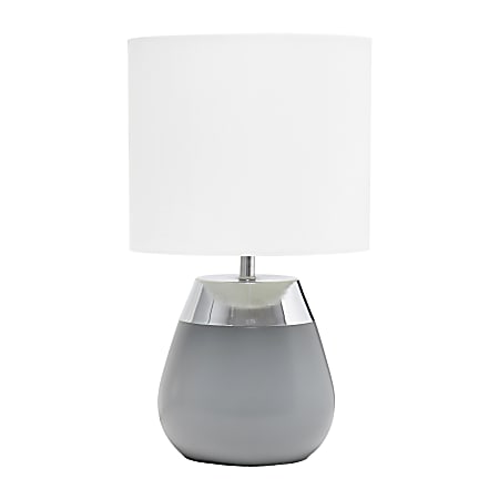 Simple Designs 2-Toned Touch Table Lamp, 14"H, White