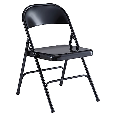 Lorell Metal Folding Chair Black Set Of 4 Office Depot