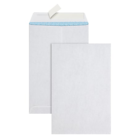 Office Depot® Brand 6" x 9" Catalog Envelopes, Clean Seal, White, Security, Box Of 100
