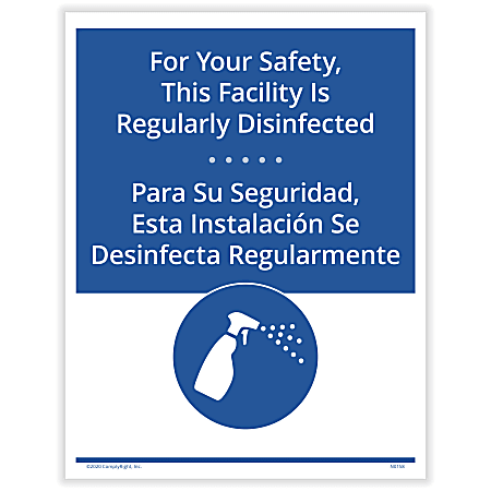 ComplyRight™ Coronavirus And Health Safety Posting Notice, Facility Regularly Disinfected, English, 8-1/2" x 11"