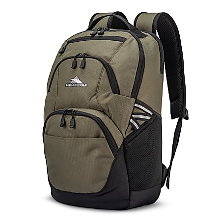 High Sierra Swoop Laptop Backpack With 17" Laptop Pocket, Olive
