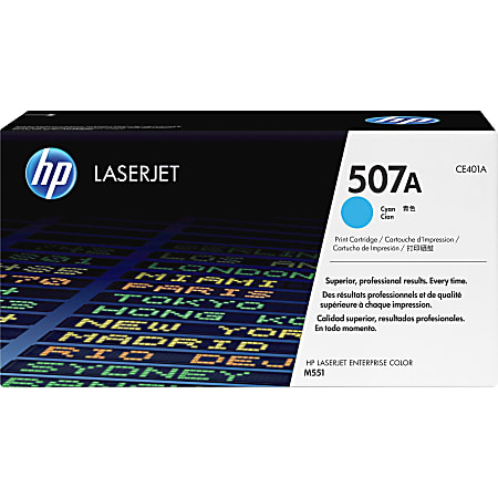 HP 507A Cyan Toner Cartridge, CE401A