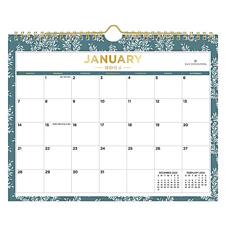 2024 Day Designer Monthly Wall Calendar, 8-3/4” x