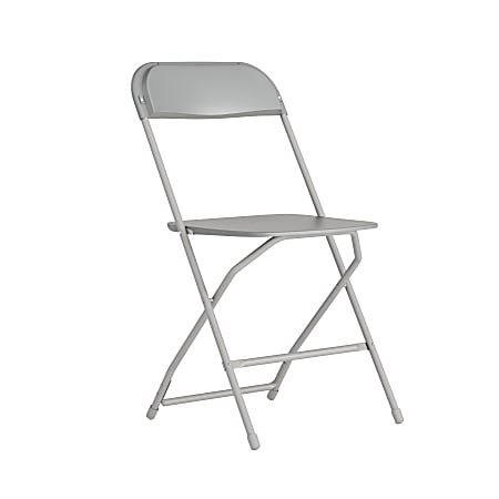 Flash Furniture HERCULES Series Premium Plastic Folding Chair, Gray
