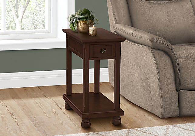 Monarch Specialties Foster Rectangular Accent Table, 24-1/4”H x 11-3/4”W x 21-3/4”D, Brown