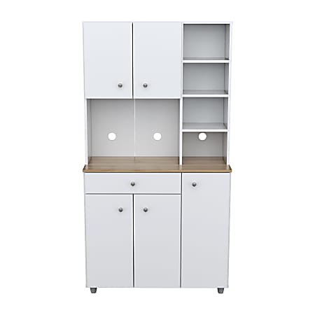Inval® Galley Kitchen Storage Cabinet, Microwave, 49-1/8"H x 23-5/8"W x 16-15/16"D, White