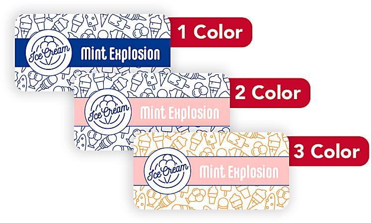 Custom 1, 2 Or 3 Color Printed Labels/Stickers, Rectangle, 7/8" x 1-3/4", Box Of 250