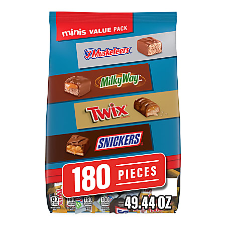 Mars Minis Variety Pack, 49.44 Oz, Pack Of 180 Pieces
