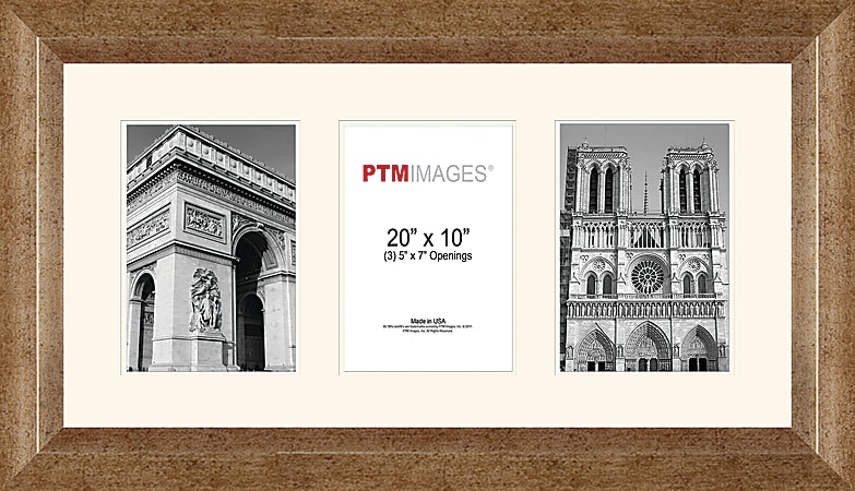 PTM Images Photo Frame, 3 Opening Collage, 23 1/2"H x 2"W x 13 1/2"D, Champagne