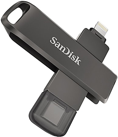 Sandisk Ixpand Flash Drive Luxe For Iphone And Usb Type C Devices 128gb Gunmetal Office Depot