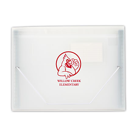 Custom 1-Color Accordion Style 13 Pocket Expandable Poly Document File Portfolio Case/Holder, Assorted Colors, 13” X 9-1/2” X 1-1/2”, Box Of 60