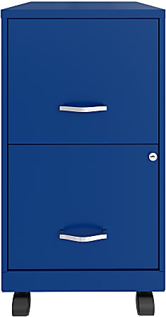 Realspace® SOHO Smart 18"D Vertical 2-Drawer Mobile File Cabinet, Blue