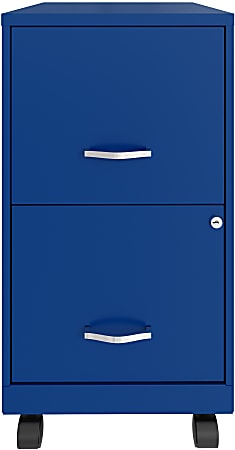 Realspace® SOHO Smart 18"D Vertical 2-Drawer Mobile File Cabinet, Blue