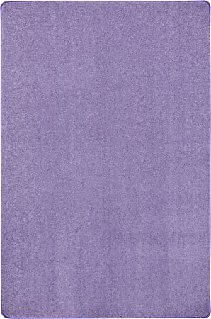 Joy Carpets Kid Essentials Solid Color Rectangle Area Rug, Just Kidding, 12’ x 6', Very Violet