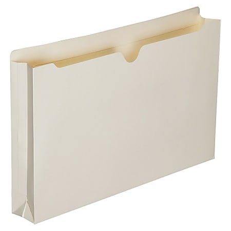 SKILCRAFT® Manila Double-Ply Tab Expanding File Jackets, 2" Expansion, Legal Size Paper, 8 1/2" x 14", 30% Recycled, Box Of 50