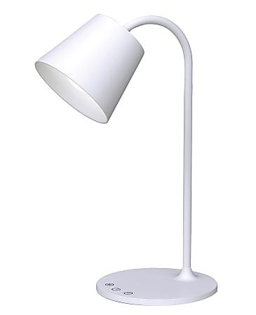Realspace™ Kessly LED Desk Lamp With USB Port, 17"H, White