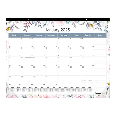 2025 Blueline Colorful Monthly Desk Pad Calendar, 12 Months, January to December, 22" x 17", Passion, C194113