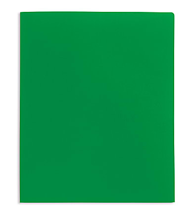 Office Depot® Brand School-Grade 2-Pocket Poly Folder, Letter Size, Green