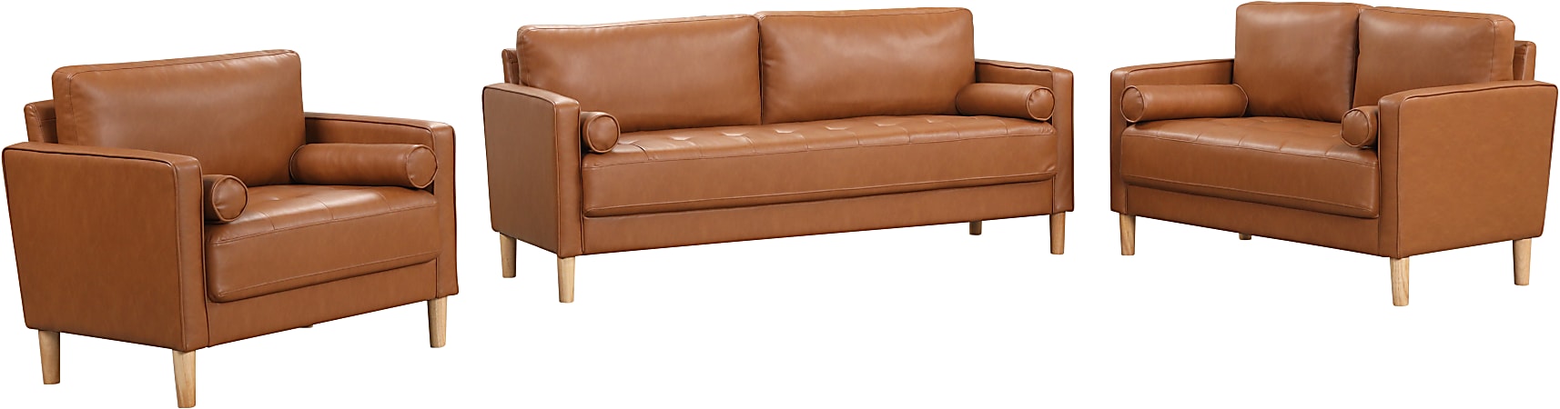 Faux leather hotsell sofa and chair