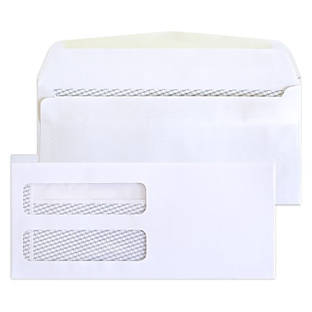 #9 Double-Window Medical/Healthcare Billing Statement Envelopes, Left Windows (Top/Bottom), Self-Seal, White, Pack Of 1000