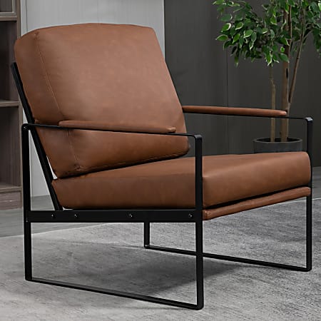 Faux leather occasional chair sale