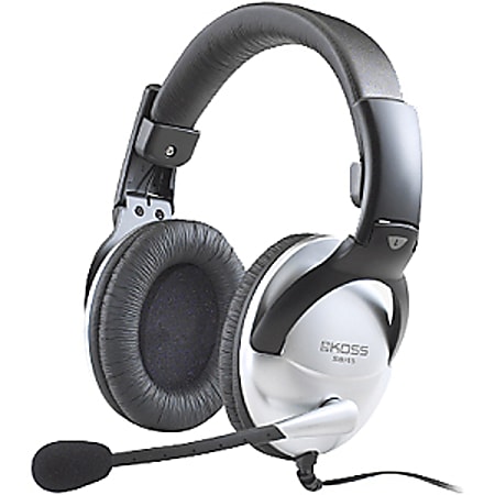 Koss Full-Size Over-Ear Headphones, Black & Silver, SB45