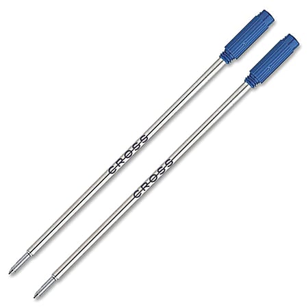 Cross® Ballpoint Pen Refills, Fine Point, 0.8 mm, Blue Ink, Pack Of 2