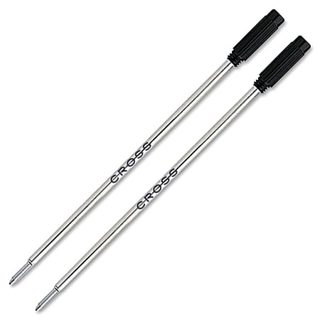 Cross® Ballpoint Pen Refills, Fine Point, 0.8 mm, Black Ink, Pack Of 2