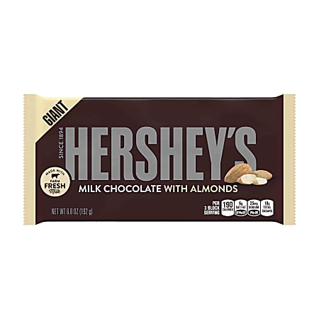 Hershey's® Milk Chocolate Candy Bar With Almonds, 6.8 Oz, Pack Of 3 Bars
