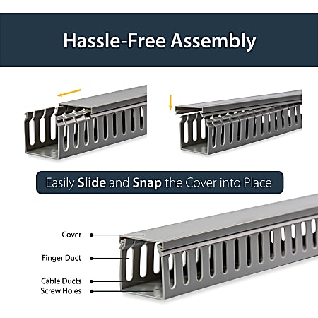 StarTech Horizontal 2U Server Rack Cable Management Finger Duct W Cover 19 - View #5