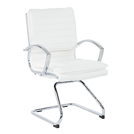 Office Star™ SPX23595C Faux Leather Mid-Back Guest Chair, White