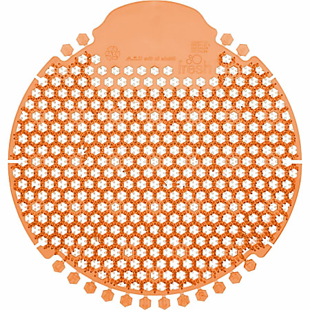 Fresh Products Wave 360 Urinal Screens - Lasts upto 60 Days - Splash Reducer, Odor Control - 5 / Box - Orange