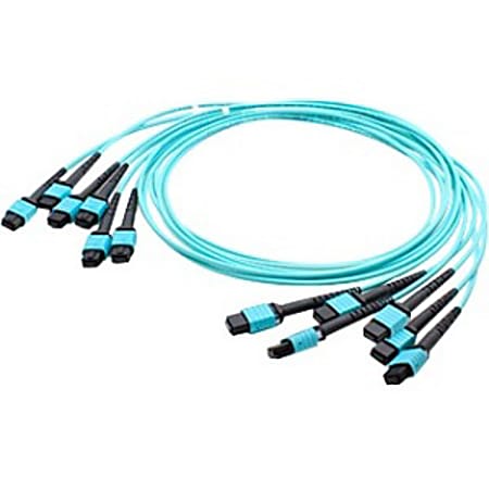 AddOn 20m MPO (Female) to MPO (Female) 72-strand Aqua OM3 Straight Fiber Trunk Cable