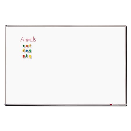 Quartet® Porcelain Dry-Erase Board, White, 48" x 192", White Board, Silver Frame