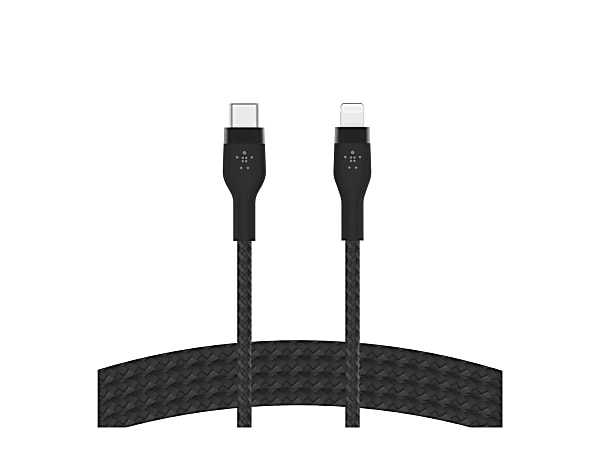 Belkin BoostCharge Pro Flex Braided USB-C To Lightning Cable, 2M/6.6ft, Black