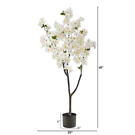 Nearly Natural Cherry Blossom 48 H Artificial Tree With Planter 48 H x ...