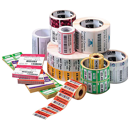 Zebra® Z™Select® 4000T Paper Thermal Transfer Labels, E62757, 1 1/4" x 2 1/4", White, Roll Of 2,100