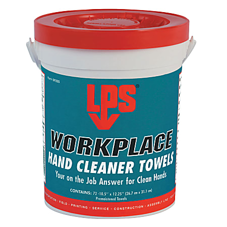 LPS WorkPlace Hand Cleaner Towels, Citrus, Wet Wipe Bucket