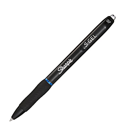Sharpie® S Gel Pen, Medium Point, 0.7 mm, Black Barrel, Blue Ink