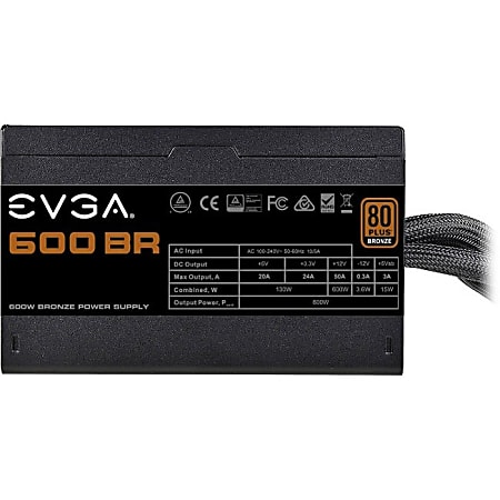 EVGA 600BR Power Supply - Internal - 120 V AC, 230 V AC Input - 3.3 V DC, 5 V DC, 12 V DC Output - 600 W - 100BR0600K1