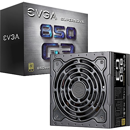 EVGA SuperNOVA 850 G3 Power Supply - Internal - 120 V AC, 230 V AC Input - 3.3 V DC @ 24 A, 5 V DC @ 24 A, 12 V DC @ 70.8 A, 5 V DC @ 3 A, -12 V DC @ 500 mA Output - 850 W - 1 +12V Rails - 1 Fan(s)