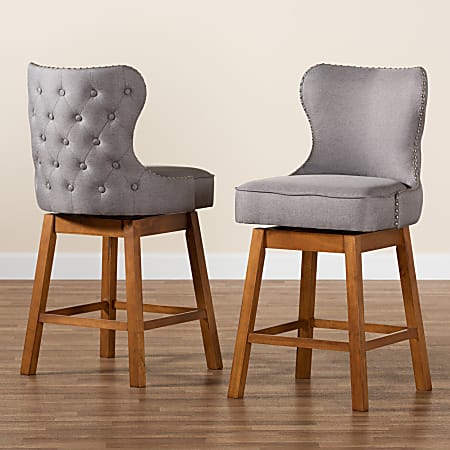 Baxton Studio Gradisca Fabric Swivel Counter Height Stools With