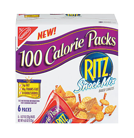 Ritz® 100-Calorie Snack Mix Packs, 0.77 Oz, Box Of 6