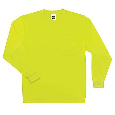 Ergodyne GloWear 8091 Non-Certified Long-Sleeve T-Shirt, X-Large, Lime