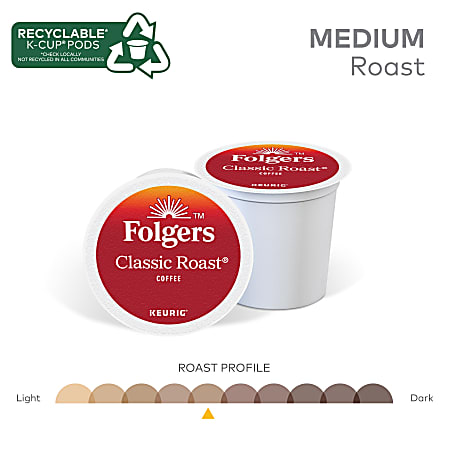 Folgers Single Serve Coffee K Cup Pods Classic Roast Carton Of 24