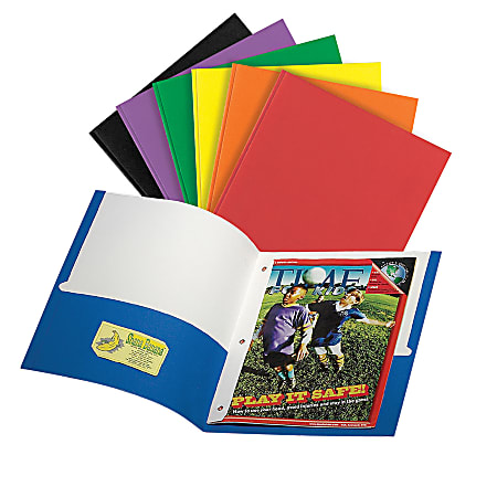 Office Depot® 3-Prong Portfolio With 2 Pockets, Assorted Colors