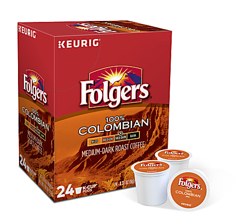 Folgers® Gourmet Selections Single-Serve Coffee K-Cup® Pods, Colombian Roast, Carton Of 24